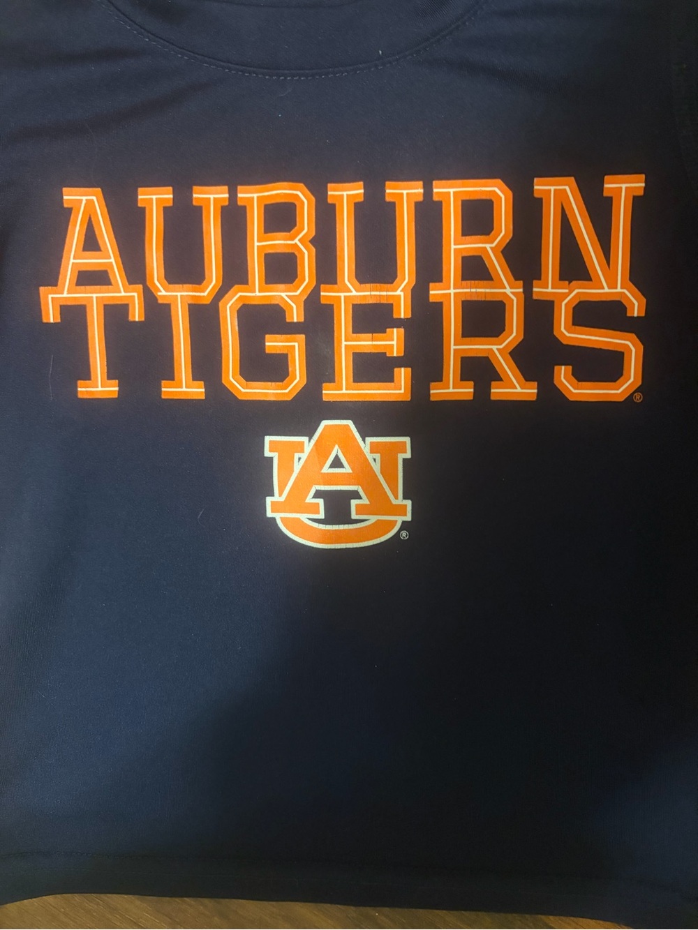 Auburn Tigers Kids Navy Short Sleeve Tee with Orange Logo - Picture 3 of 3